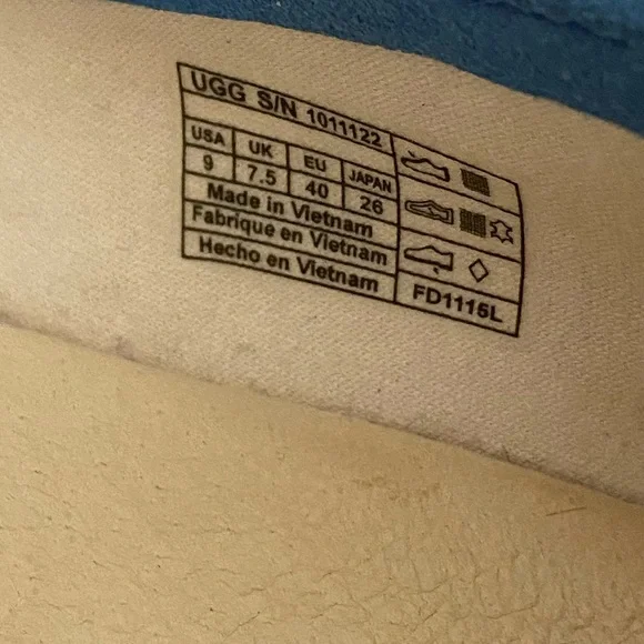 UGG Marleigh Blue Open Toe Flats Size 9 - Picture 4 of 9